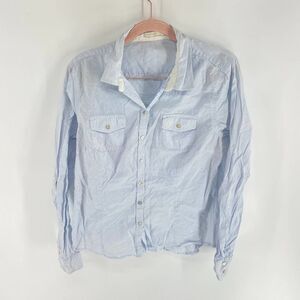 M Officer blue button down shirt long sleeve Womens 3 or medium